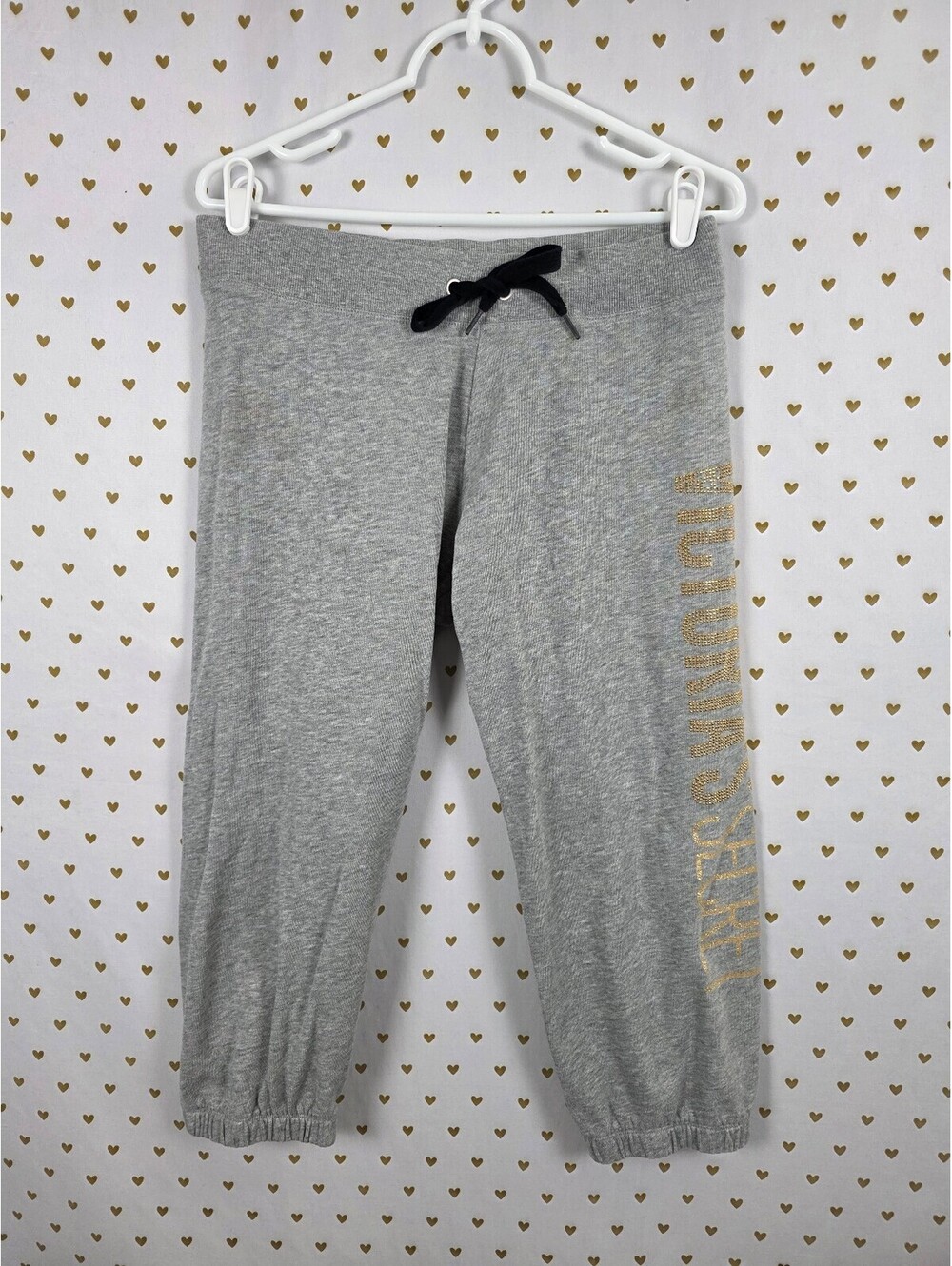 Victorias Secret Grey Capri Cropped Bling Sweats Supermodel Essentials SM
